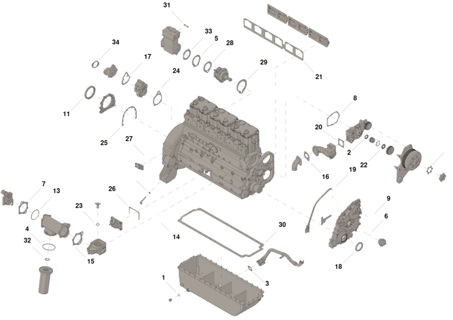 Genuine Cummins Lower Engine Gasket Kit 3801469