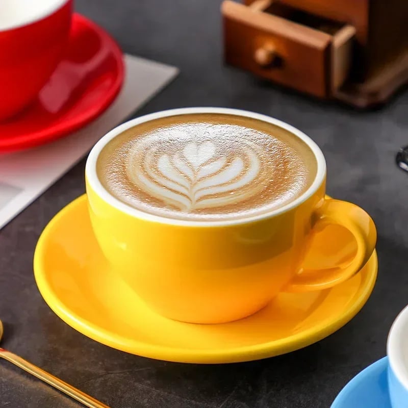 كوب سيراميك لاتيه 150ML مع صحن