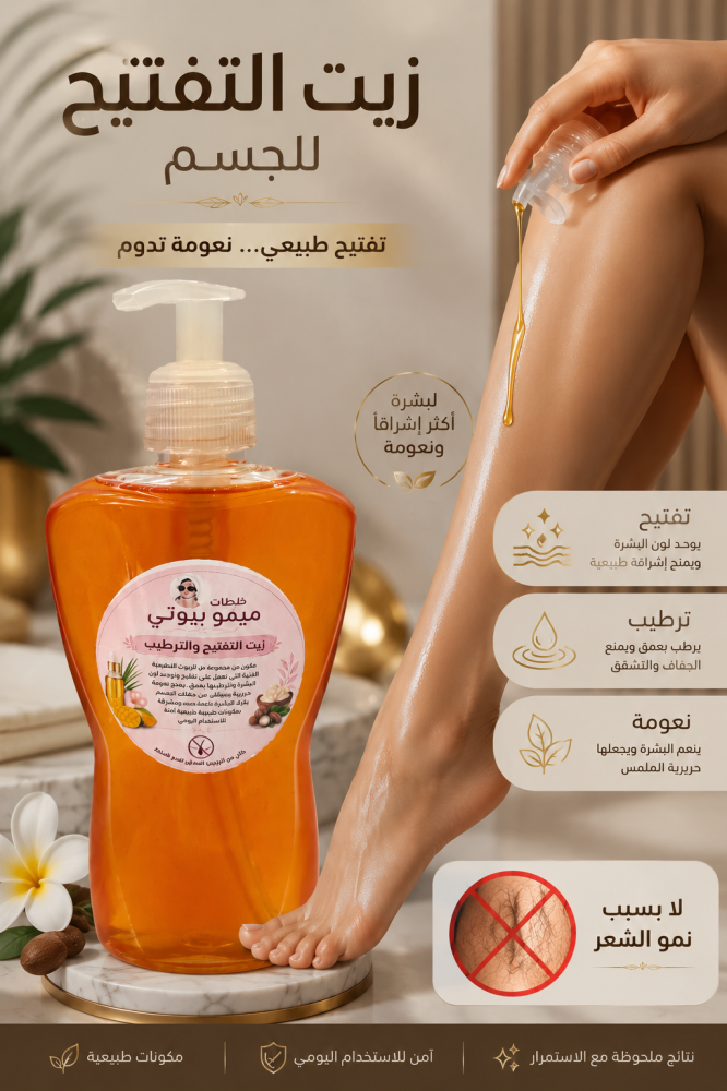 زيت التفتيح والترطيب للجسم
