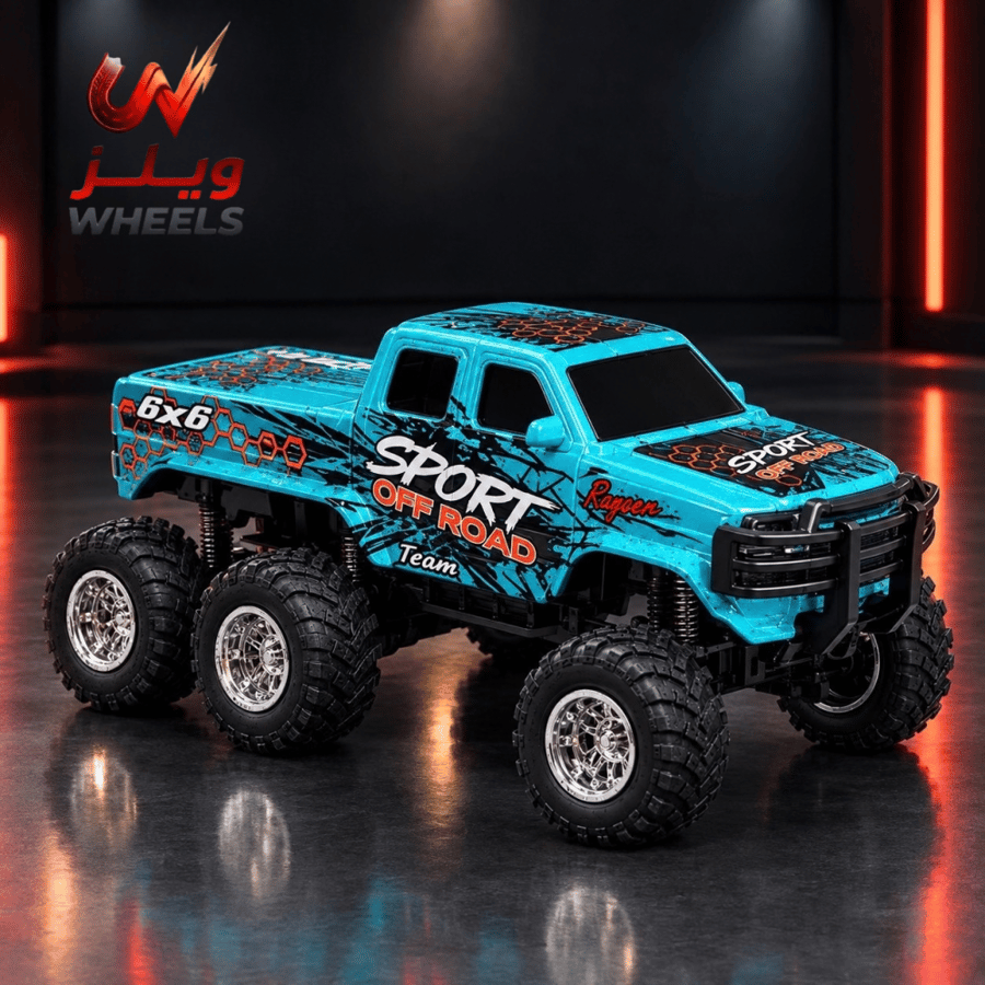 سيارة RC مونستر ترك 6×6 للطرق الوعرة 1:64 – تحكم 2.4G و3 سرعات