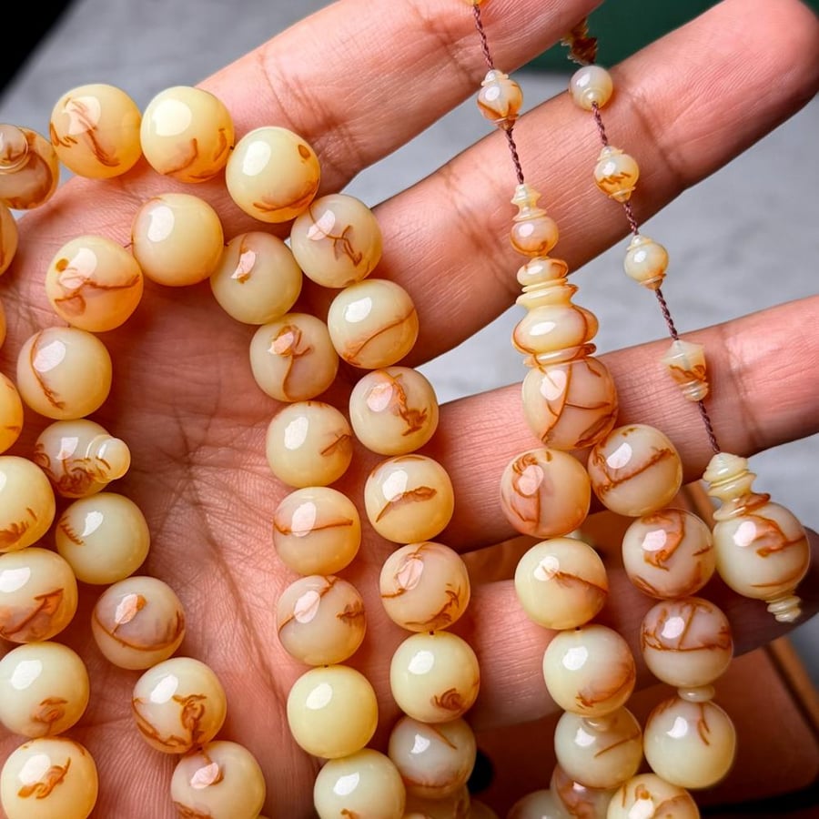 مسباح خراطة مصنع النجوم دومنه صب قديم لؤلؤي 12 ملي 55 خرزة