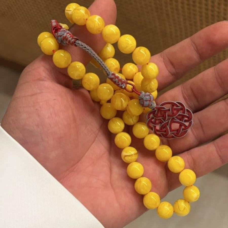 سبحه تراب كهرمان لبناني