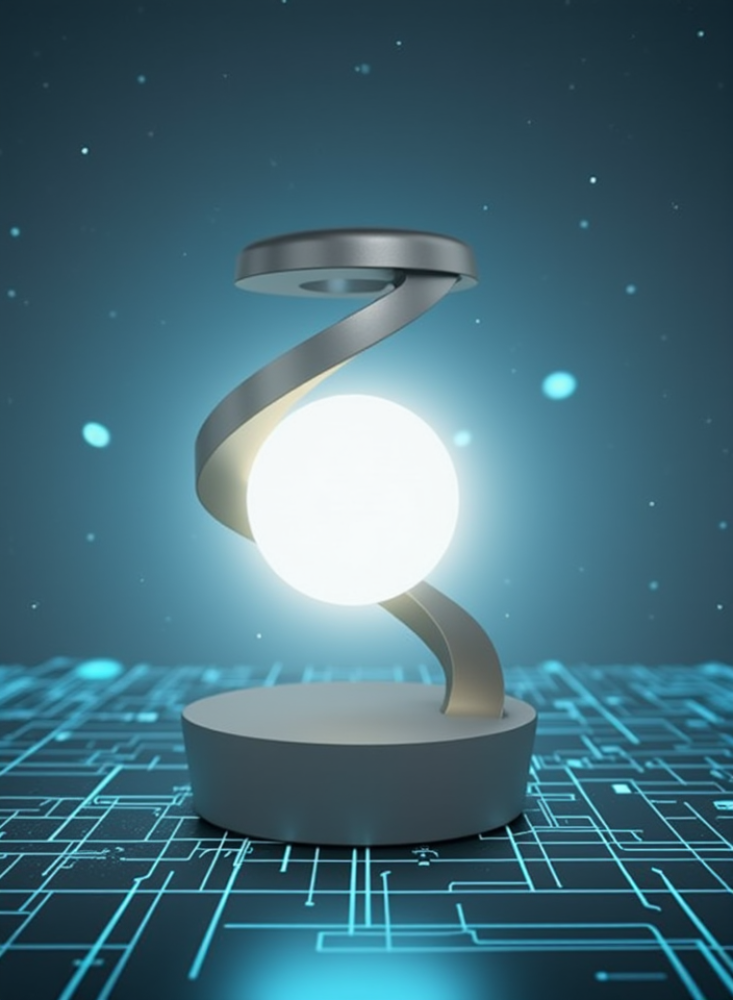 Floating LED lamp in the shape of a globe with wireless charger