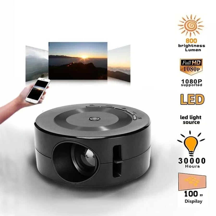 جهاز عرض ذكي LED بدقة HD – سينما منزلية ومحمول خارجي