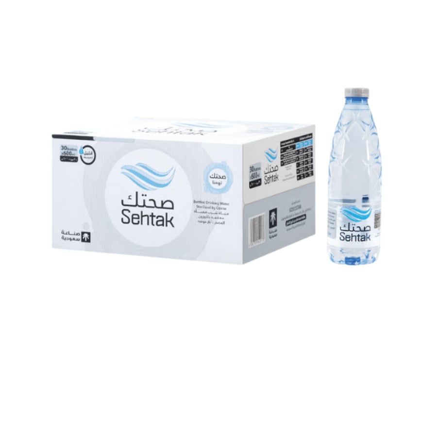 مياه صحتك - حجم 600 مل - كرتون 30 حبه متجر منبع الجنوب
