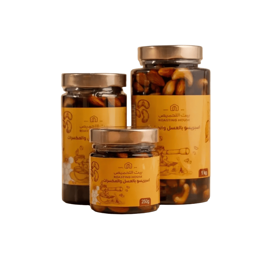 عسل واسبريسو مع مكسرات - برطمان