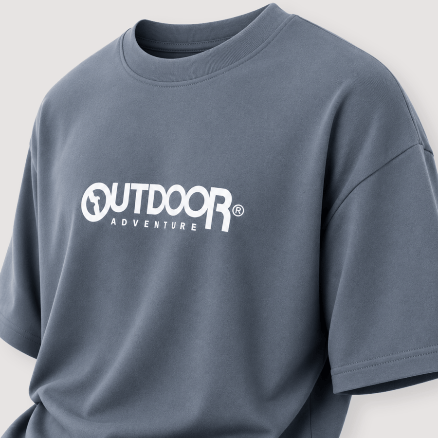 تيشيرت أوفر سايز بطبعة OUTDOOR