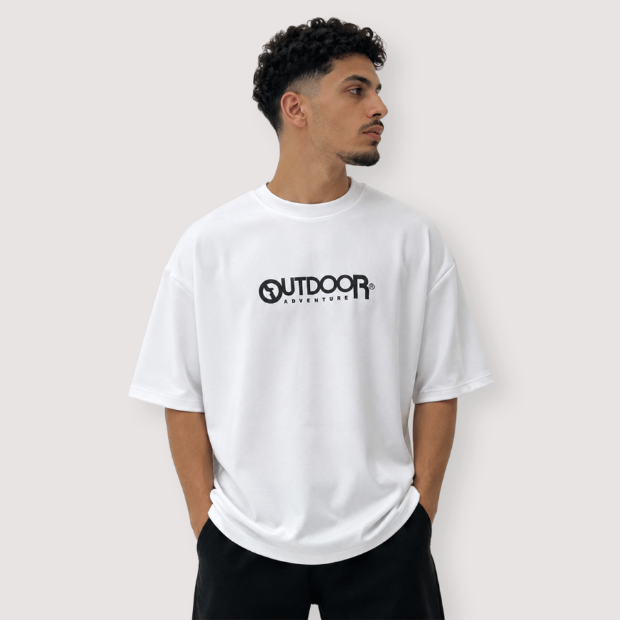 تيشيرت أوفر سايز بطبعة OUTDOOR