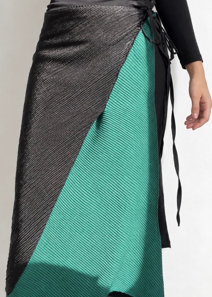 Wrap layered skirt 04