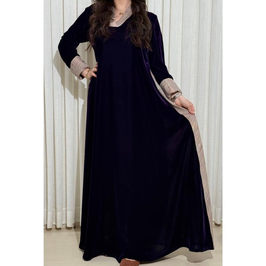Luxurious purple velvet with elegant details