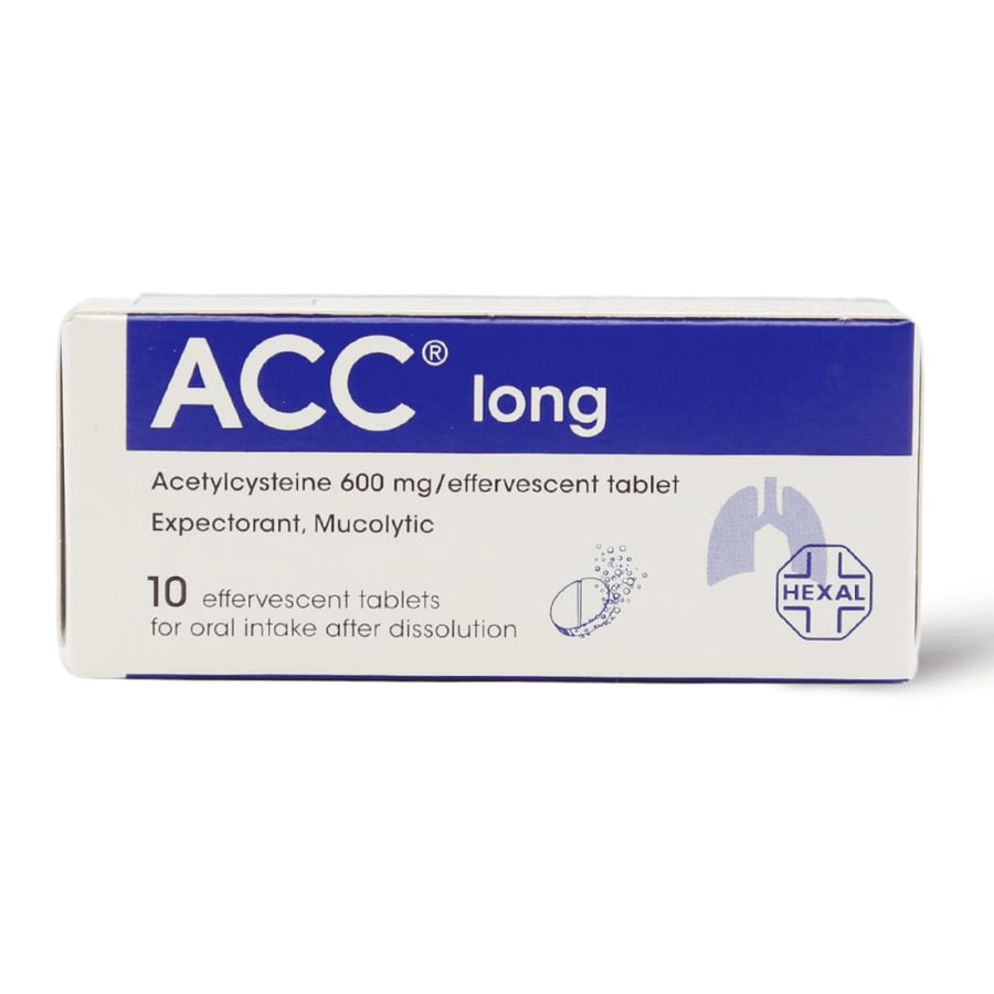 Acc Long 600mg - 10 Effervescent Tablet ايه سي سي طويل المفعول 600 مجم - 10 قرص فوار