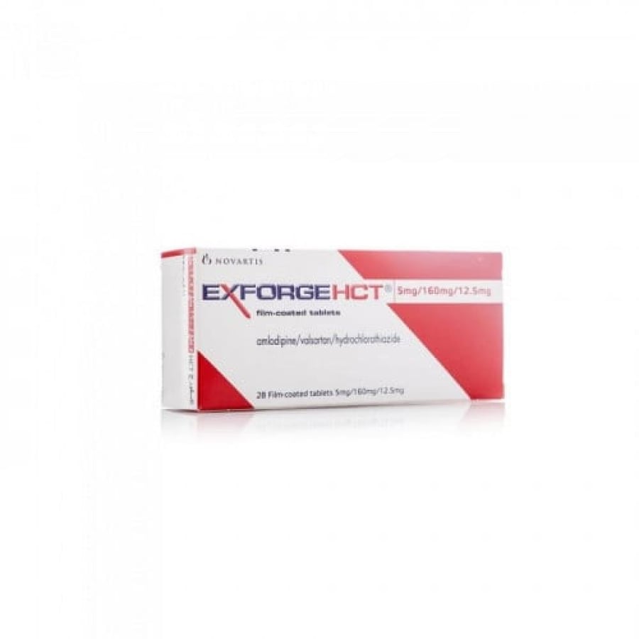 Exforge Hct 160/12.5/5mg - 28 Tablet إكسفورج اتش سي تي 160/12.5/5 مجم - 28 حبة