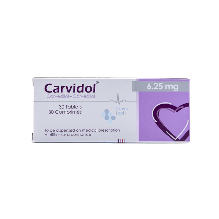 Carvidol 6.25mg - 30 Tablet كارفيدول 6.25 مجم - 30 حبة