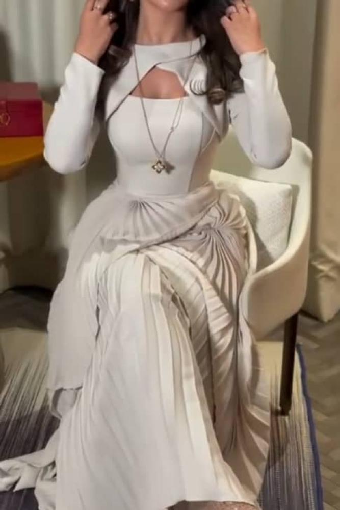 فستان سهرة باربي ناعم بكسرات