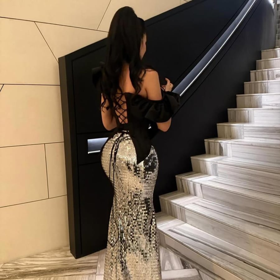 فستان سهره اسود باربي على ترتر راقي