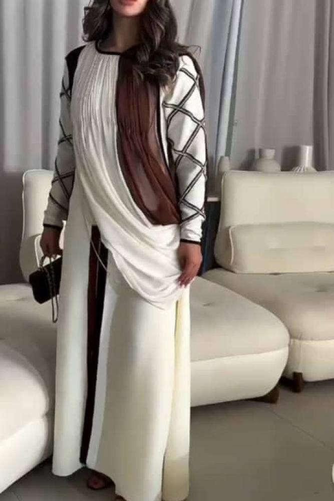 فستان سهرة ناعم شيفون جورجيت تطريز يدوي