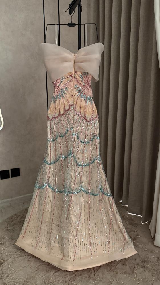 فستان سهره جازار فخم شك يدوي خرز