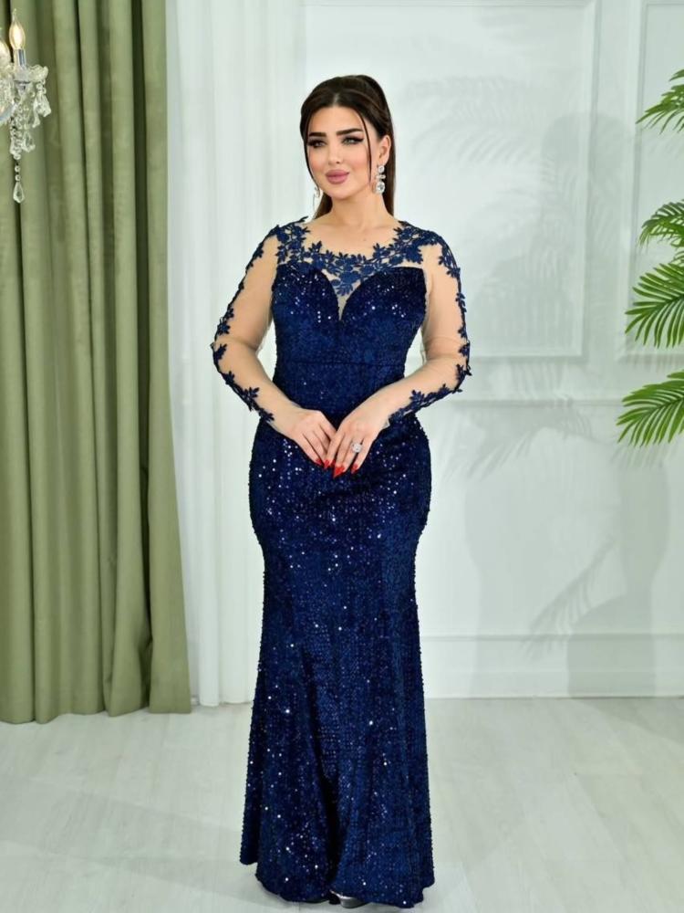 فستان سهره كحلي ترتر