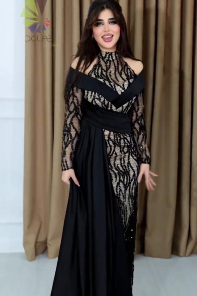 Elegant evening dress, evening bag, padded, Tuffah