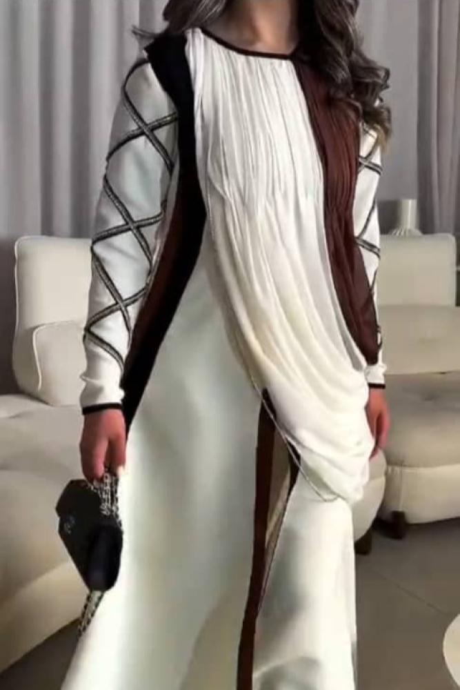 فستان سهرة ناعم شيفون جورجيت تطريز يدوي