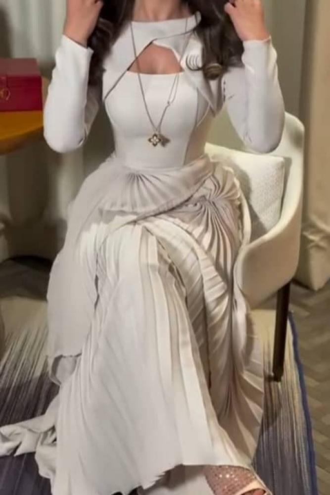 فستان سهرة باربي ناعم بكسرات