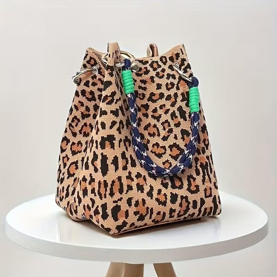 Women's fabric handbag woven with various designs