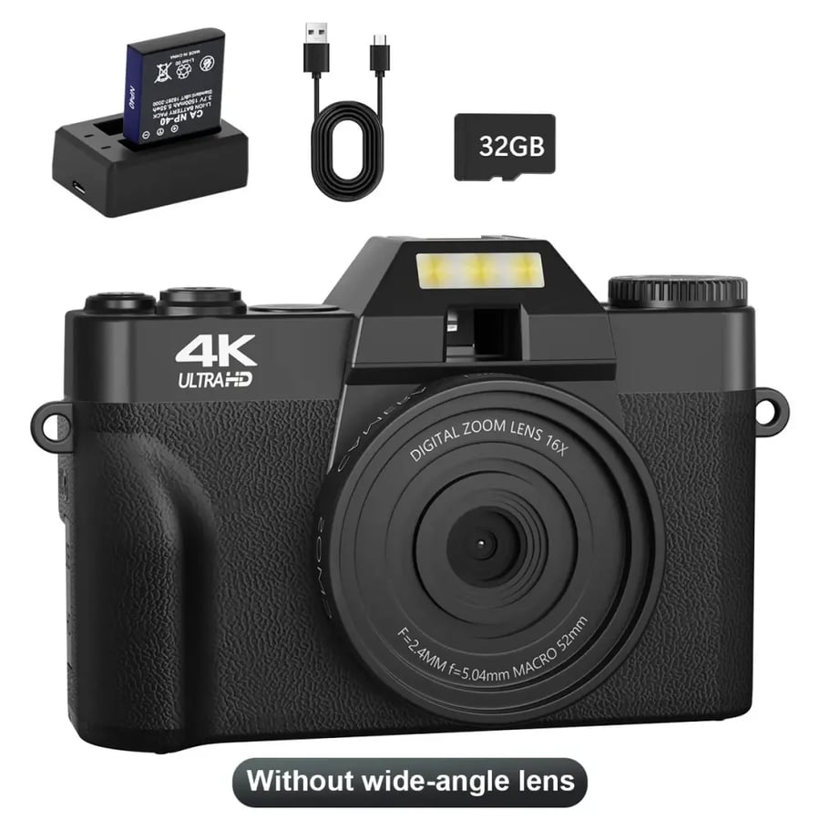 كاميرا رقمية 4K 56MP واي فاي بشاشة 3 بوصة قابلة للطي 16X