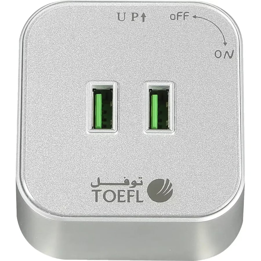 راس فيش مجرى مربع لون فضي منفذين USB توفل