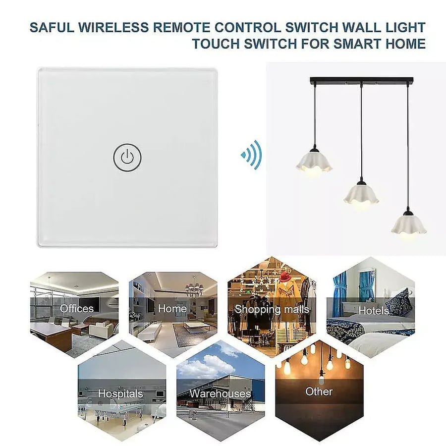 مفتاح مفرد غطاء اسود ذكي تحكم عن بعد Wifi سهل الاستخدام يعمل