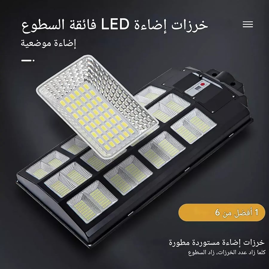 كشاف شوارع لون الانارة ابيض طاقة شمسية مع ريموت تحكم مزود بح