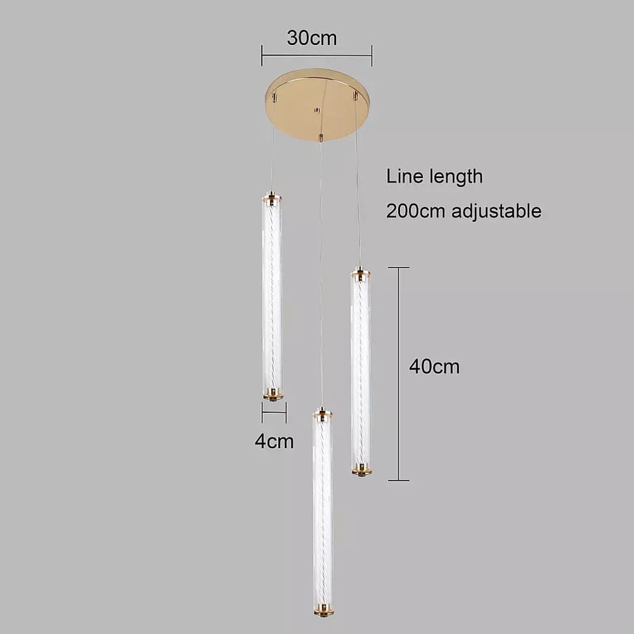 نجف مودرن ذهبي لون الانارة اصفر 12 واط ثلاثي