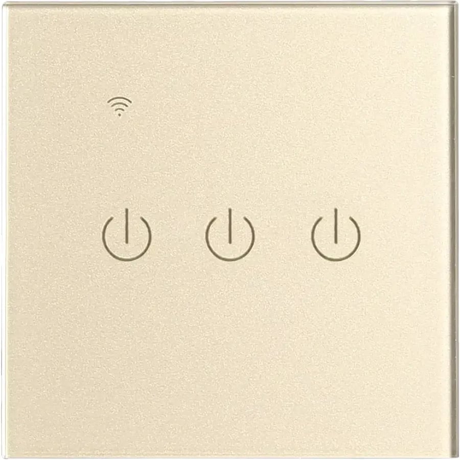 مفتاح ثلاثي غطاء ذهبي ذكي تحكم عن بعد Wifi سهل الاستخدام يعم