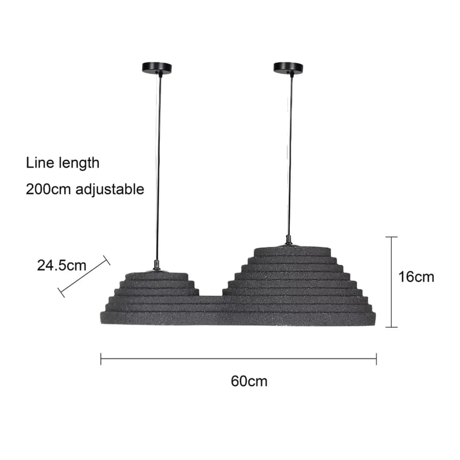 نجف علاقي مودرن أسود E27 2L قطر 60 سم