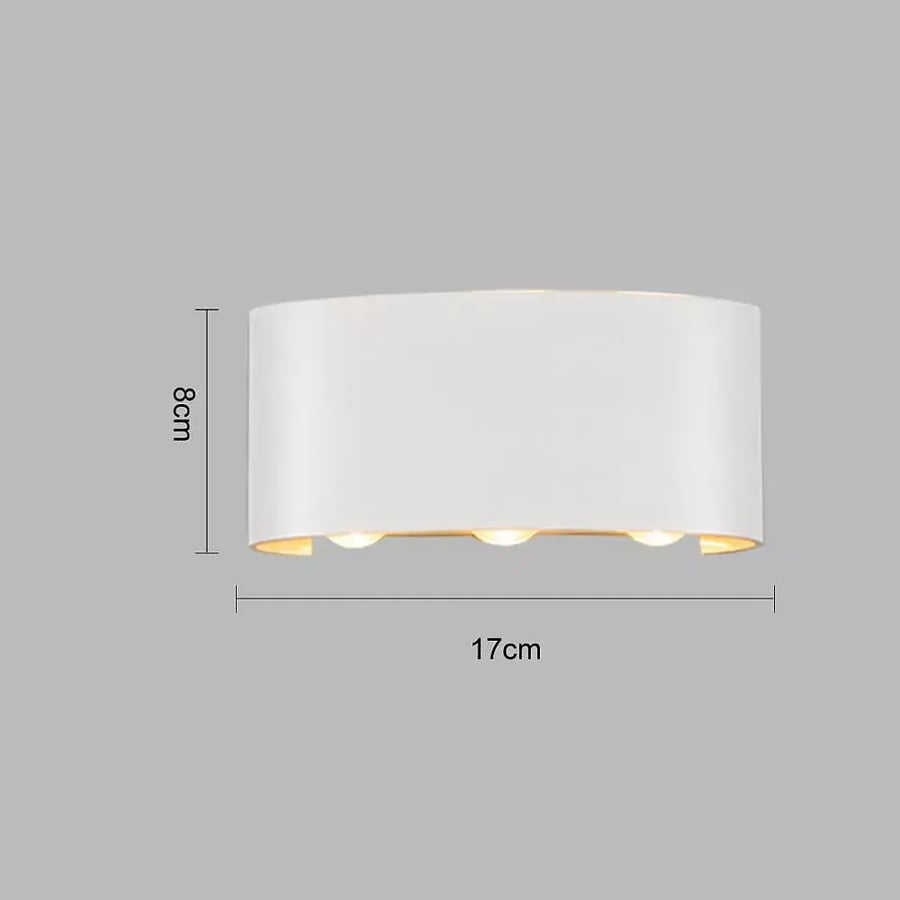 جداري بوابة خارجي ابيض لون الانارة اصفر مجوز 6 عين LED