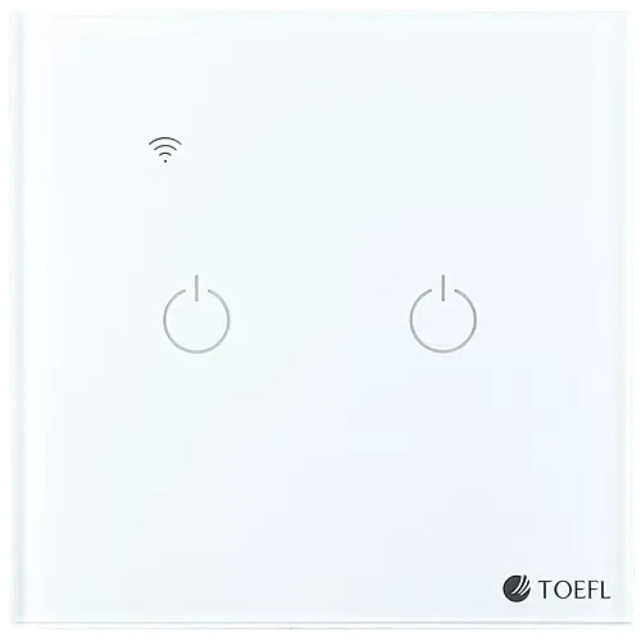 مفتاح ثنائي الذكي غطاء ابيض تحكم عن بعد WiFi سهل الاستخدام ي