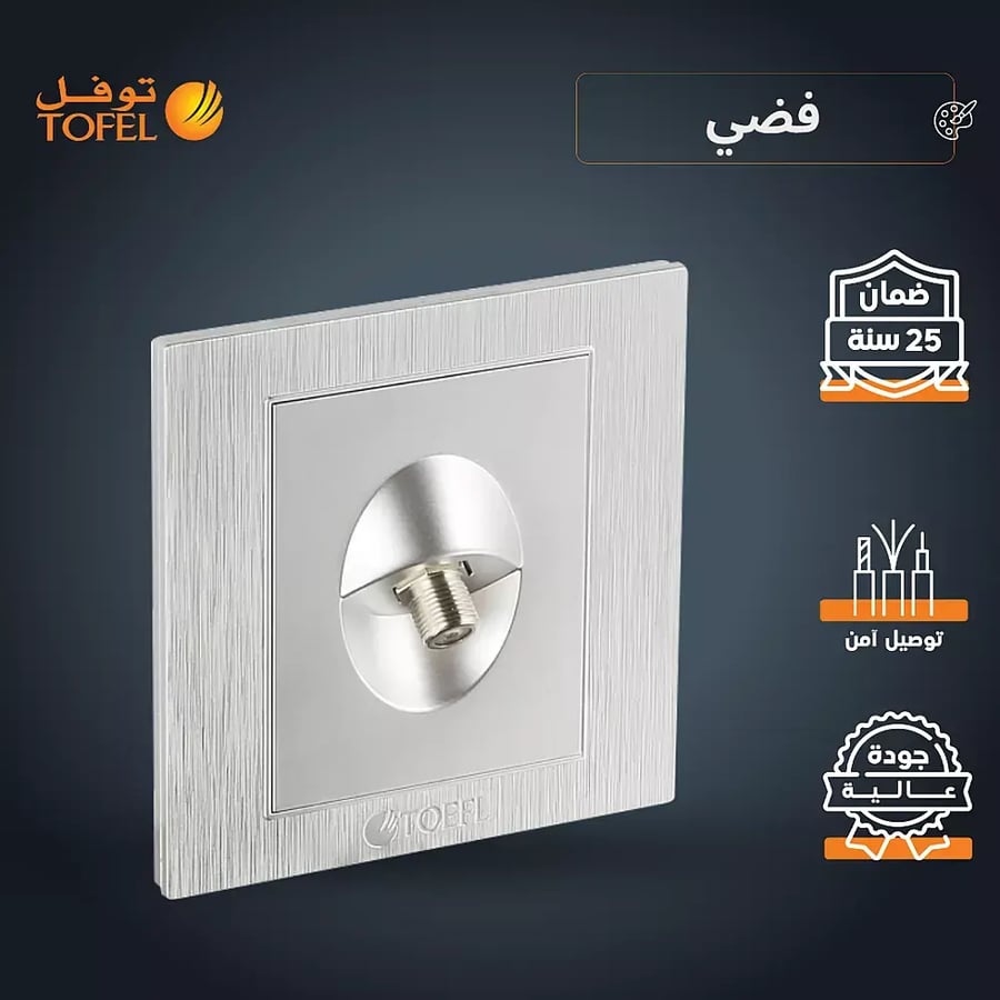 فيش منفذ دش مفرد لون فضي توفل