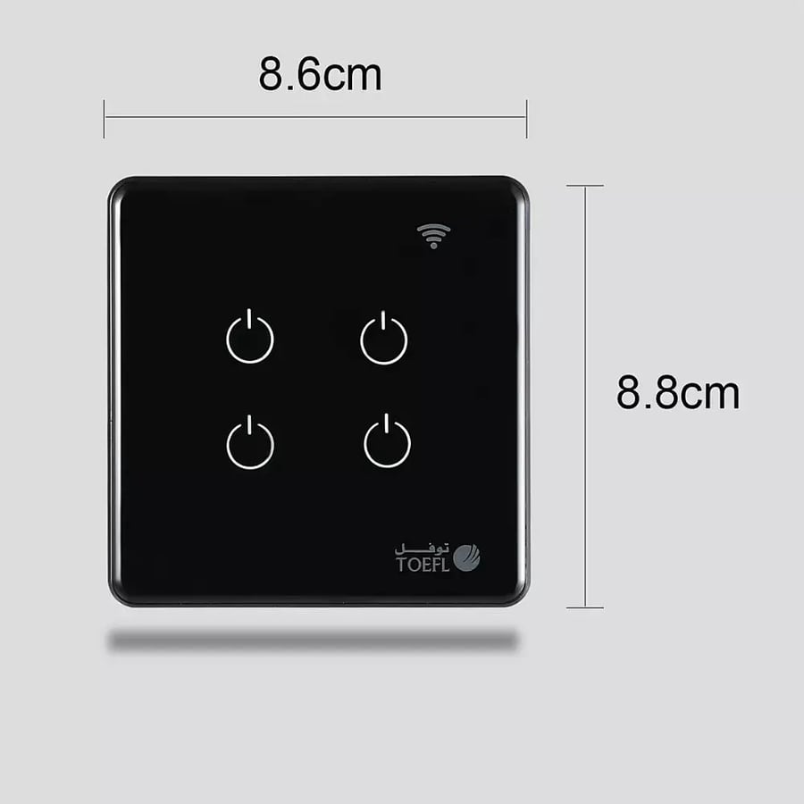 مفتاح ذكي رباعي تحكم عن بعد Wifi سهل الاستخدام يعمل باللمس ت