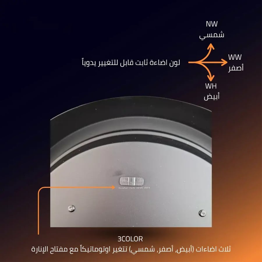 كشاف لطش ليد بنل اسود المطور 4CCT لون الانارة قابلة للتغيير