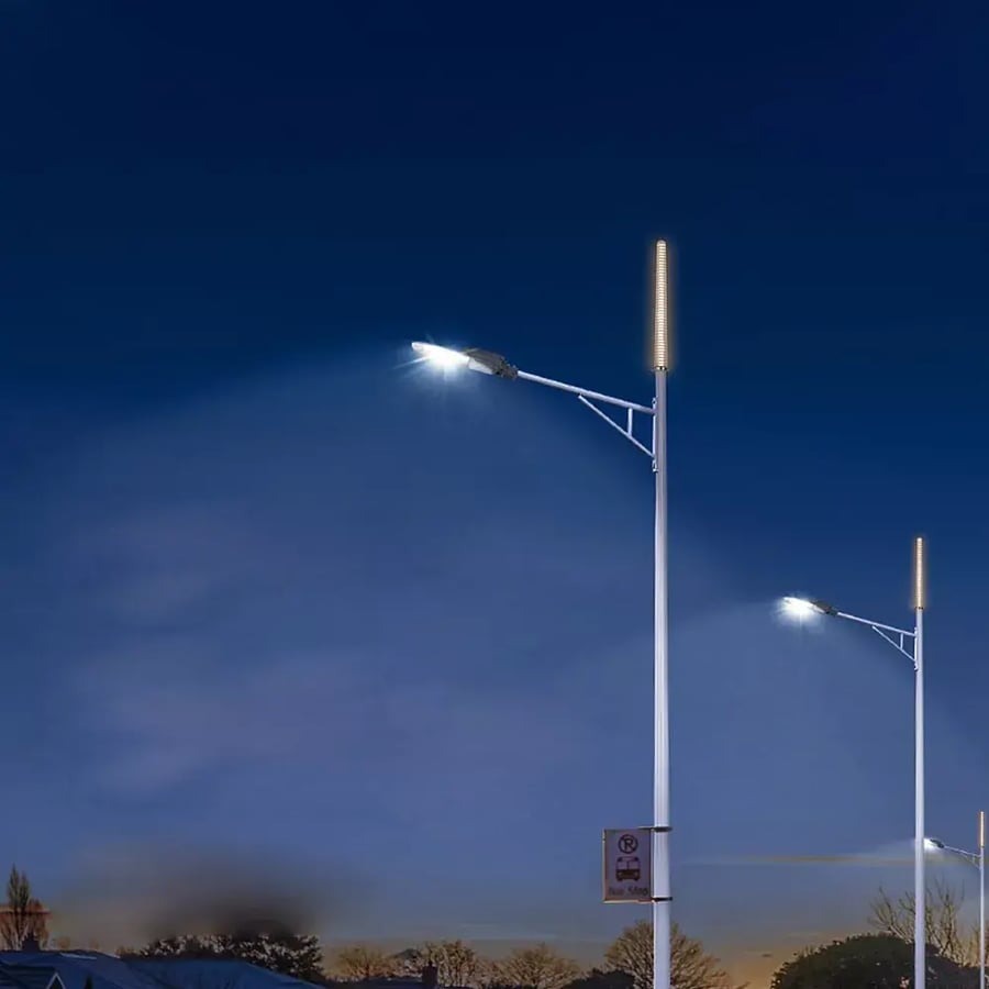 أنبوب الإنارة الديكوري LED للأعمدة الخارجية لون الانارة اصفر