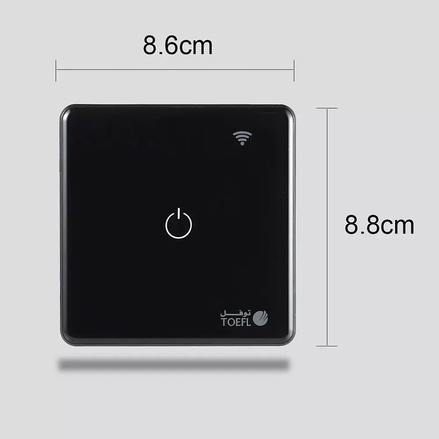 مفتاح مفرد غطاء اسود ذكي تحكم عن بعد Wifi سهل الاستخدام يعمل