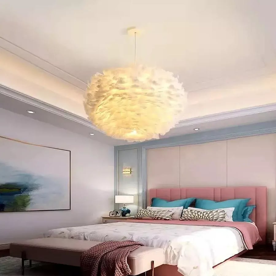 نجف مودرن لون الشكل ابيض تصميم راقي وهادئ ومريح للعينE27 5 م