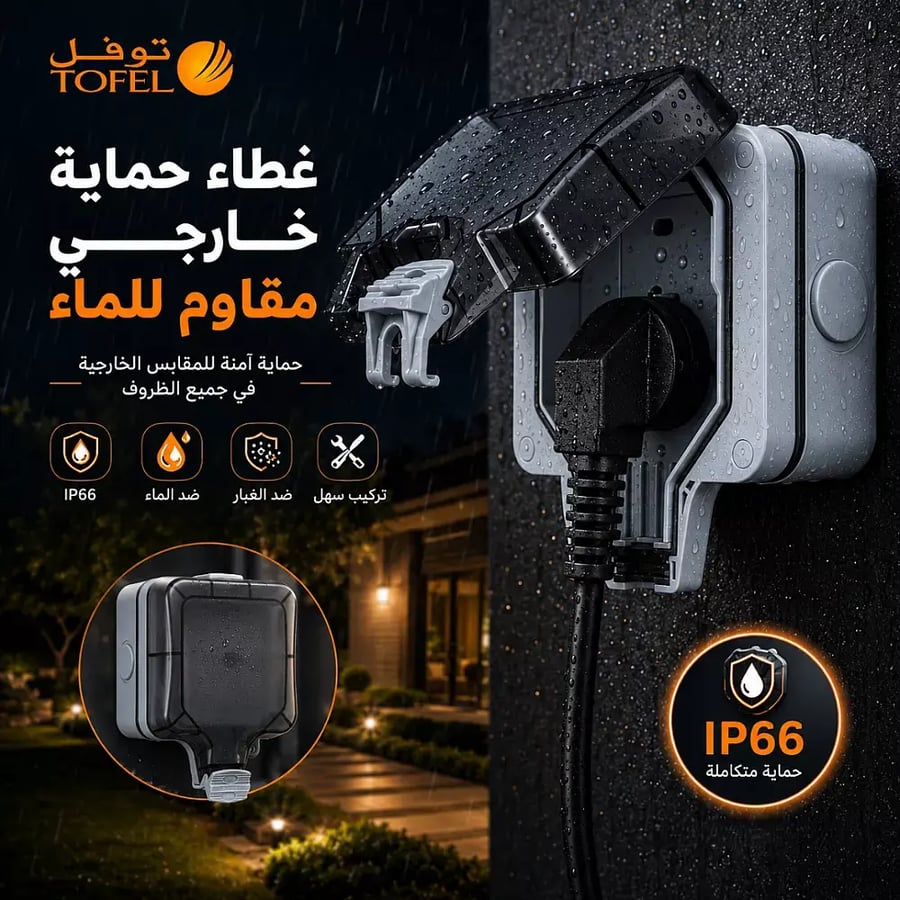 غطاء حماية فيش بارز خارجي مطري مفرد مقاوم للماء معيار IP66 ت