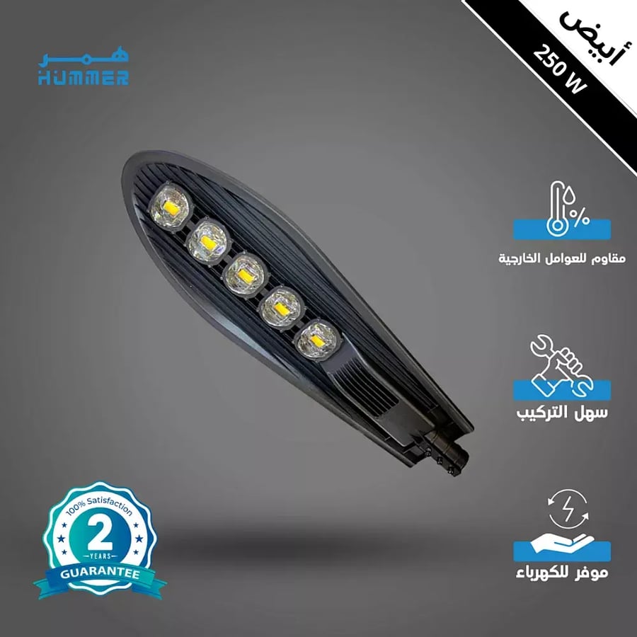 كشاف خارجي لون الانارة ابيض مع خلية حساس ضوء 5 عدسات 250 واط