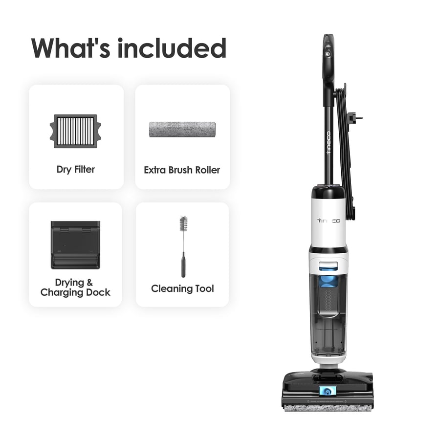 Tineco Floor One S6 Stretch Steam Wet & Dry Vacuum Cleaner – 180° Lay Flat