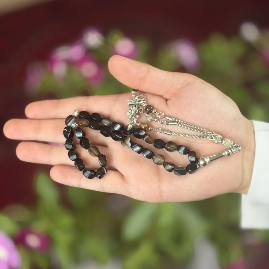 سبحة حجر العقيق عدد الخرز 33
