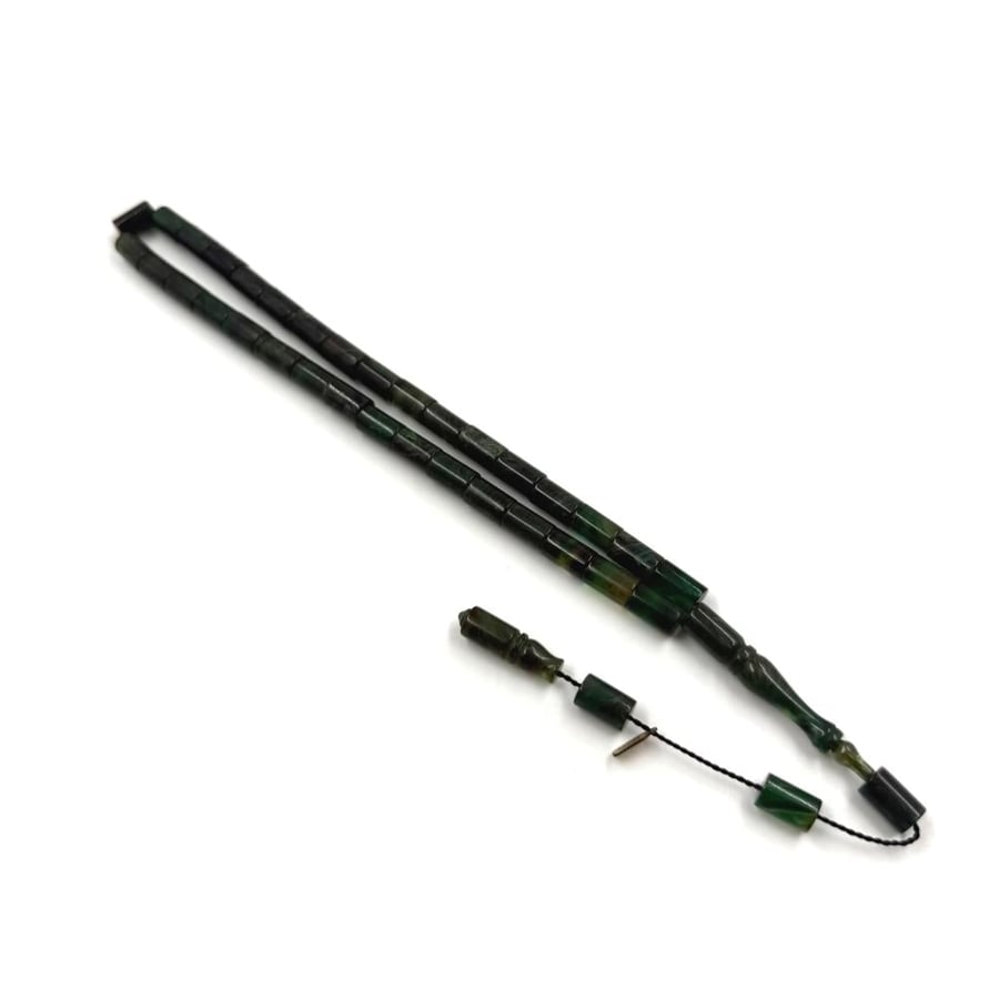 Olive green Tasbih Fatoran, Turkish pen-style, size 33