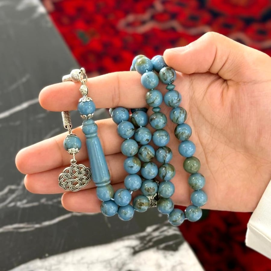 سبحة بكلايت بلجيكي فاخر أزرق سماوي العدد 45