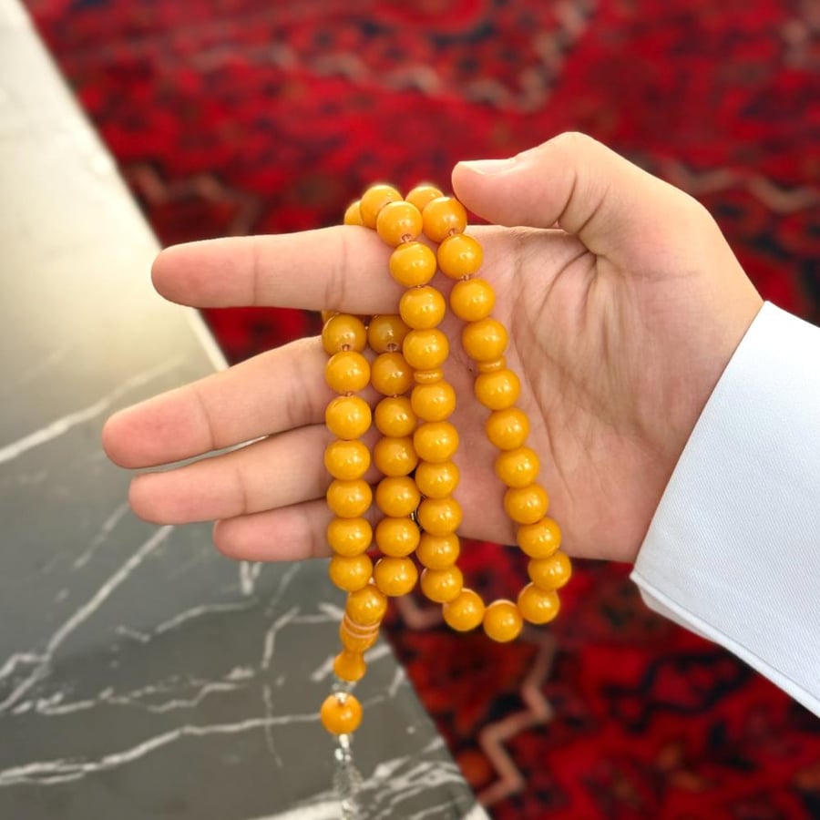 سبحة فاتوران أصفر فاتح العدد 33