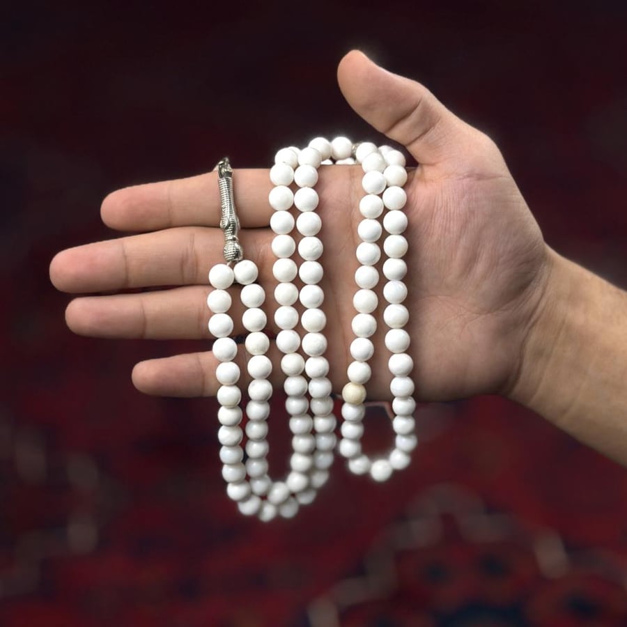سبحة عقيق ثلجي 99 حبة – 10 ملي