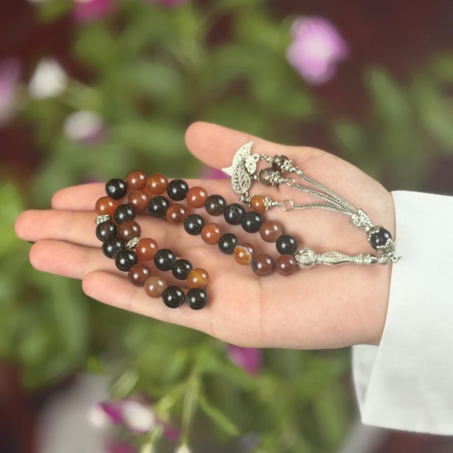 سبحة حجر العقيق عدد الخرز 33